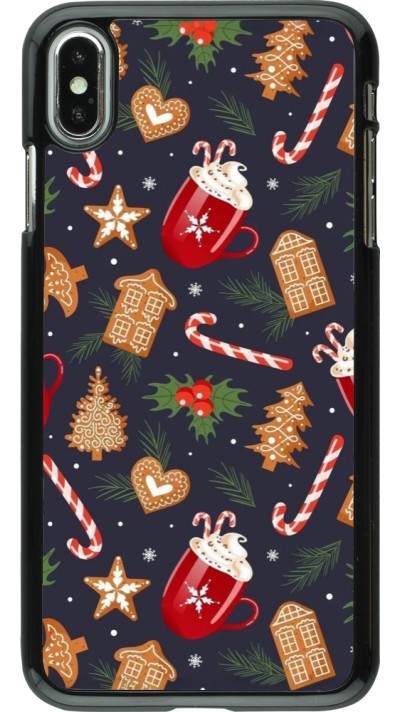 iPhone Xs Max Case Hülle - Christmas 25 Pattern Gingerbread House