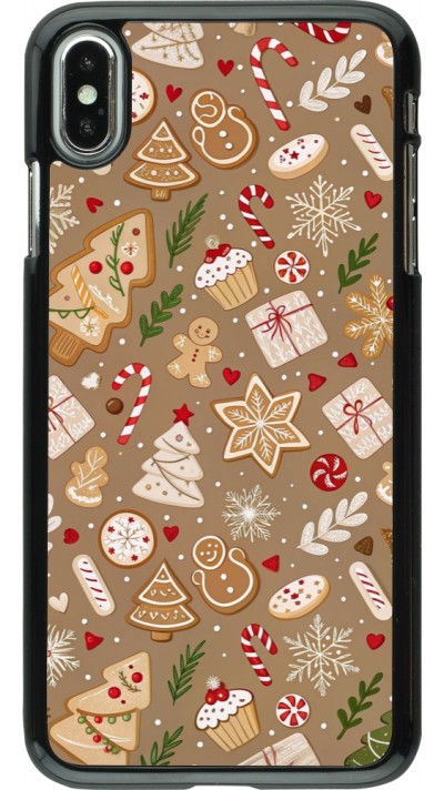 iPhone Xs Max Case Hülle - Christmas 25 Pattern Ginger Cookie