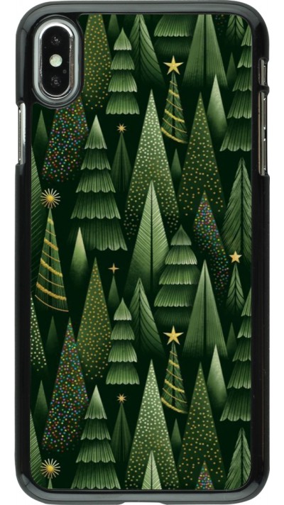 iPhone Xs Max Case Hülle - Christmas 25 Pattern Xmas Tree