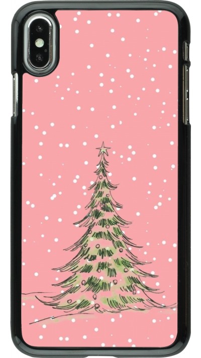 iPhone Xs Max Case Hülle - Christmas 25 Pink Tree