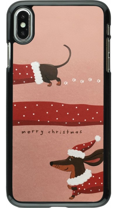iPhone Xs Max Case Hülle - Christmas 25 Teckel Merry Xmas