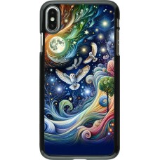 iPhone Xs Max Case Hülle - Fliegender Blumen-Eule