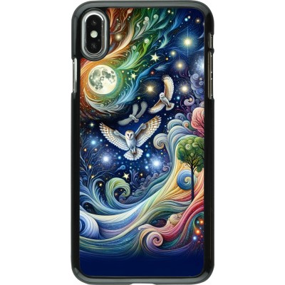 iPhone Xs Max Case Hülle - Fliegender Blumen-Eule