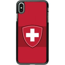 iPhone Xs Max Case Hülle - Hockey World Championship Ecusson Suisse