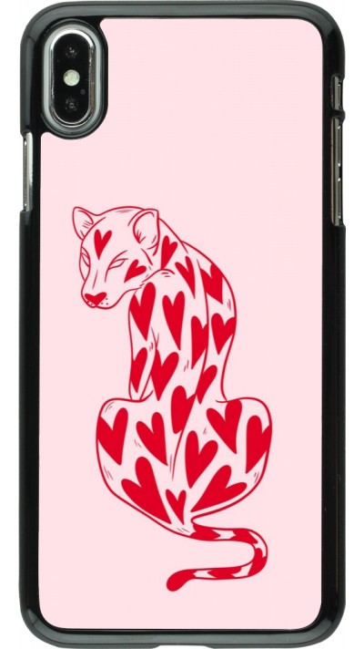 iPhone Xs Max Case Hülle - Leopard with hearts 2026