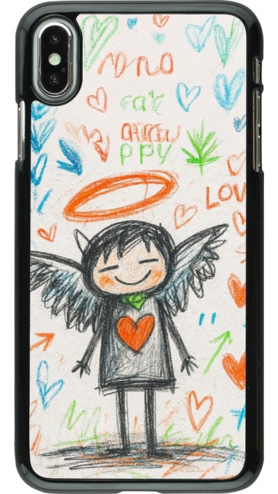 Coque iPhone Xs Max - Little Angel Sketch Love