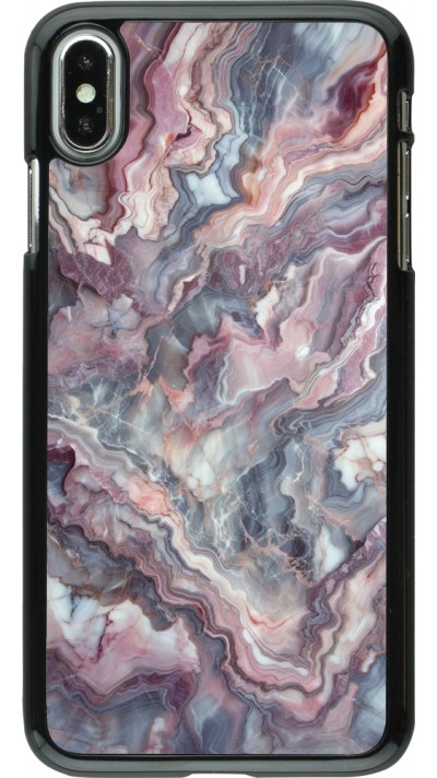 iPhone Xs Max Case Hülle - Violetter silberner Marmor