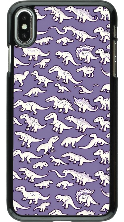 iPhone Xs Max Case Hülle - Mini-Dino-Muster violett