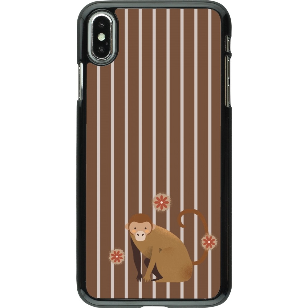 iPhone Xs Max Case Hülle - Monkey with stripes