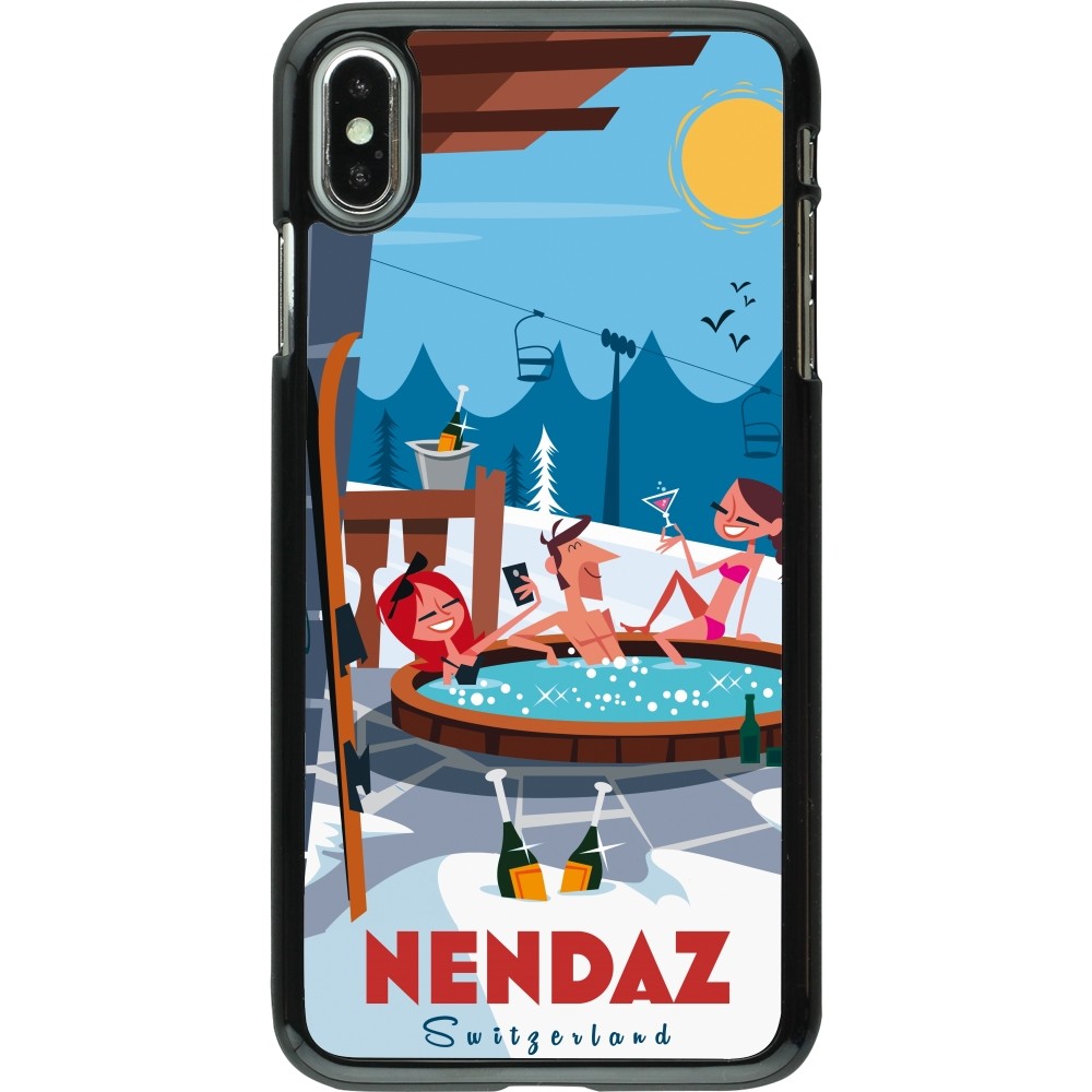 iPhone Xs Max Case Hülle - Nendaz Mountain Jacuzzi
