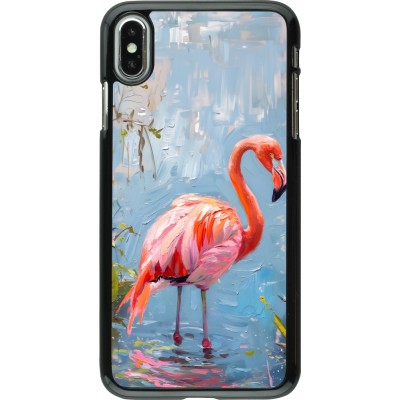 iPhone Xs Max Case Hülle - Paint Flamingo