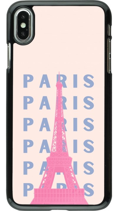 iPhone Xs Max Case Hülle - Paris Pink Print