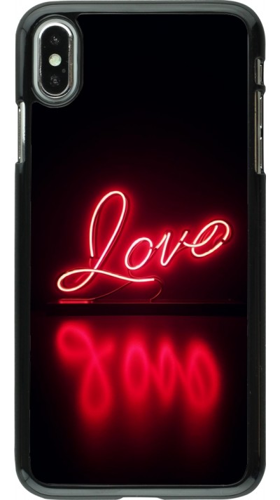 iPhone Xs Max Case Hülle - Valentine 2025 Neon Liebe