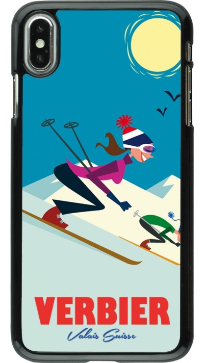 iPhone Xs Max Case Hülle - Verbier Ski Downhill