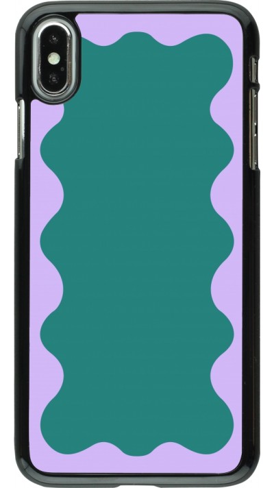 iPhone Xs Max Case Hülle - Wavy Rectangle Green Purple