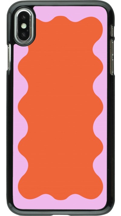 iPhone Xs Max Case Hülle - Wavy Rectangle Orange Pink