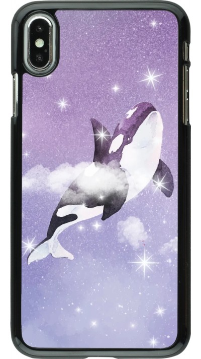 Hülle iPhone Xs Max - Whale in sparking stars