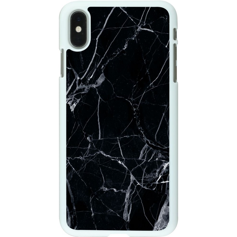 Hülle iPhone Xs Max - Kunststoff weiss Marble Black 01