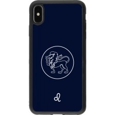Coque iPhone Xs Max - Silicone rigide noir Astrologie Lion