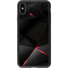 Hülle iPhone Xs Max - Silikon schwarz Black Red Lines