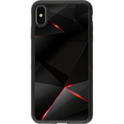 Hülle iPhone Xs Max - Silikon schwarz Black Red Lines
