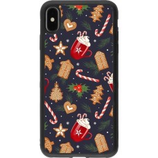 iPhone Xs Max Case Hülle - Silikon schwarz Christmas 25 Pattern Gingerbread House