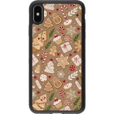 iPhone Xs Max Case Hülle - Silikon schwarz Christmas 25 Pattern Ginger Cookie
