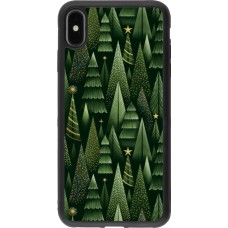 iPhone Xs Max Case Hülle - Silikon schwarz Christmas 25 Pattern Xmas Tree