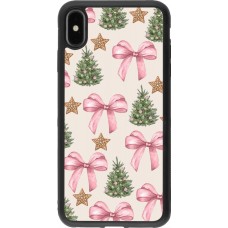 iPhone Xs Max Case Hülle - Silikon schwarz Christmas 25 Vintage Ribbons