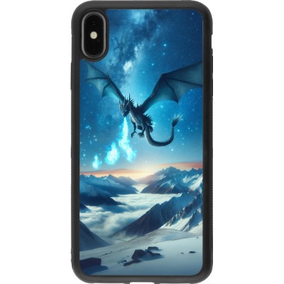 iPhone Xs Max Case Hülle - Silikon schwarz Drache nächtliche Berg