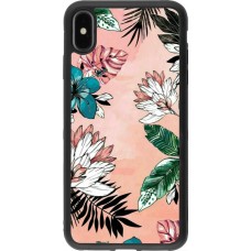 iPhone Xs Max Case Hülle - Silikon schwarz Flowers Artprint