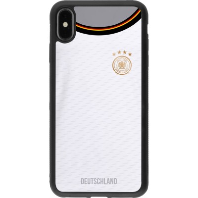 iPhone Xs Max Case Hülle - Silikon schwarz Deutschland 2022 personalisierbares Fußballtrikot