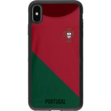 iPhone Xs Max Case Hülle - Silikon schwarz Fussballtrikot Portugal2022