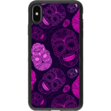 iPhone Xs Max Case Hülle - Silikon schwarz Halloween 2023 pink skulls
