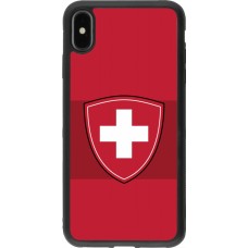 iPhone Xs Max Case Hülle - Silikon schwarz Hockey World Championship Ecusson Suisse
