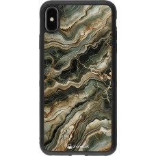 iPhone Xs Max Case Hülle - Silikon schwarz Oliv Marmor