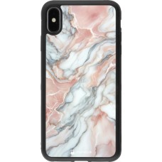 iPhone Xs Max Case Hülle - Silikon schwarz Rosa Leuchtender Marmor