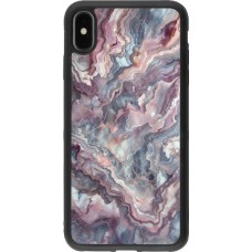 iPhone Xs Max Case Hülle - Silikon schwarz Violetter silberner Marmor
