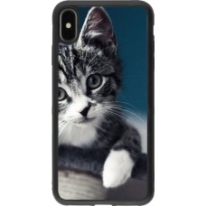Hülle iPhone Xs Max - Silikon schwarz Meow 23