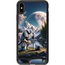 iPhone Xs Max Case Hülle - Silikon schwarz Samurai Katana Mond