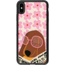 iPhone Xs Max Case Hülle - Silikon schwarz Dog with newspaper 2026