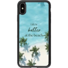 iPhone Xs Max Case Hülle - Silikon schwarz Summer 2025 Life is better at the beach