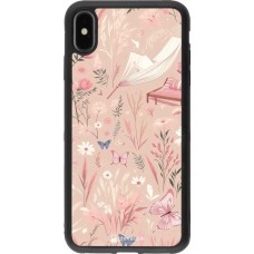 iPhone Xs Max Case Hülle - Silikon schwarz Sommer Pastellmuster