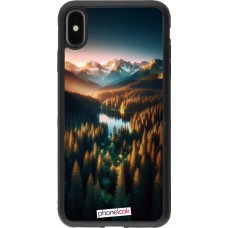 iPhone Xs Max Case Hülle - Silikon schwarz Sonnenuntergang Waldsee