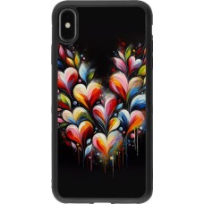 iPhone Xs Max Case Hülle - Silikon schwarz Valentin 2024 Schwarzes Herz Abstrakt