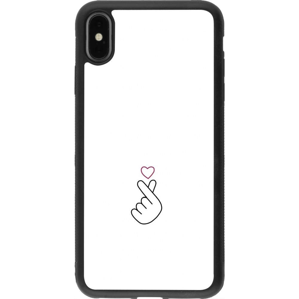 iPhone Xs Max Case Hülle - Silikon schwarz Valentine 2024 heart by Millennials