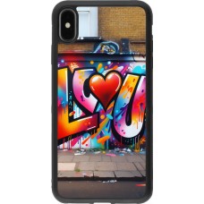 iPhone Xs Max Case Hülle - Silikon schwarz Valentin 2025 Liebe U Tag