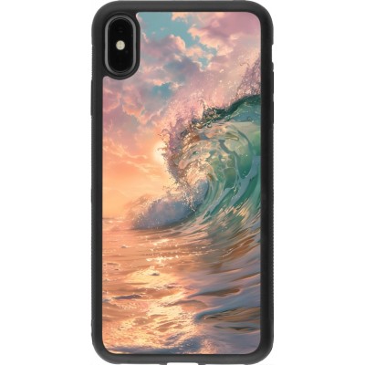 iPhone Xs Max Case Hülle - Silikon schwarz Wave Sunset