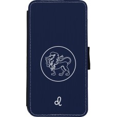 Coque iPhone Xs Max - Wallet noir Astrologie Lion
