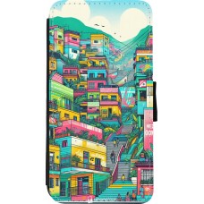 iPhone Xs Max Case Hülle - Wallet schwarz Medellin Comuna 13 Kunst